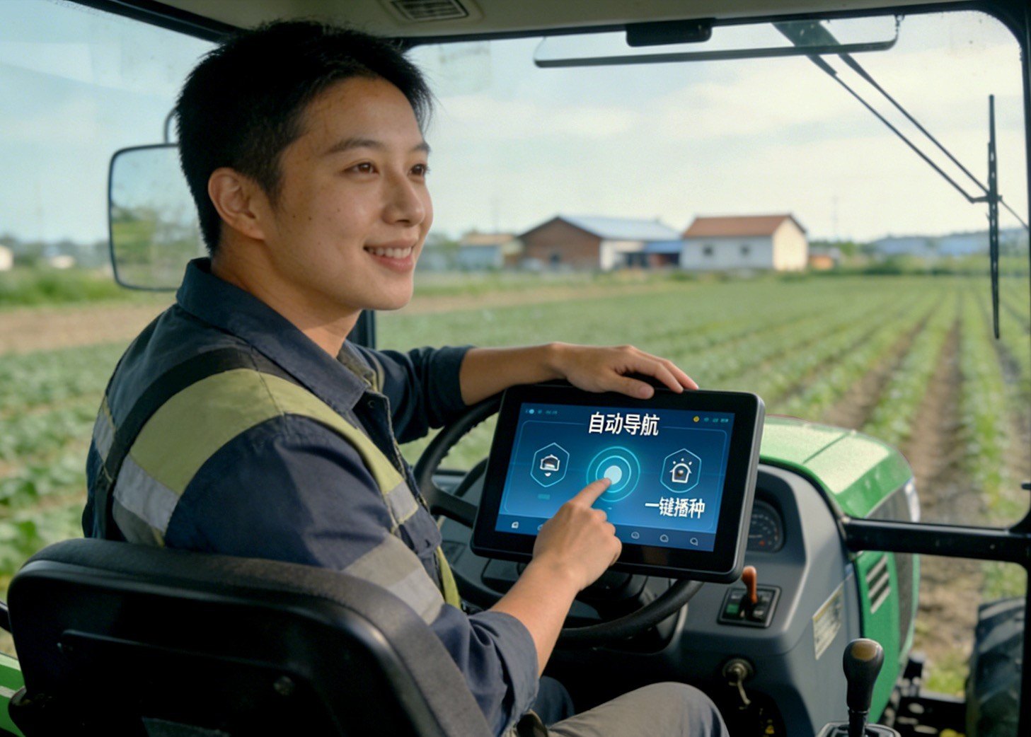 Smart control screen in tractor cab